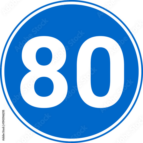 Minimum Speed Limit 80 km h Traffic Sign