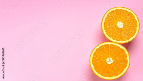 Wallpaper Mural Orange halves on pink background evoking freshness, nutrition, and vibrant contrast Torontodigital.ca