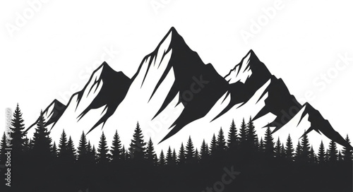 Snowy Mountain Range Landscape View.