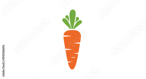 Cartoon carrot vector illustration isolated on white background with green leaves representing fresh healthy vegetable food