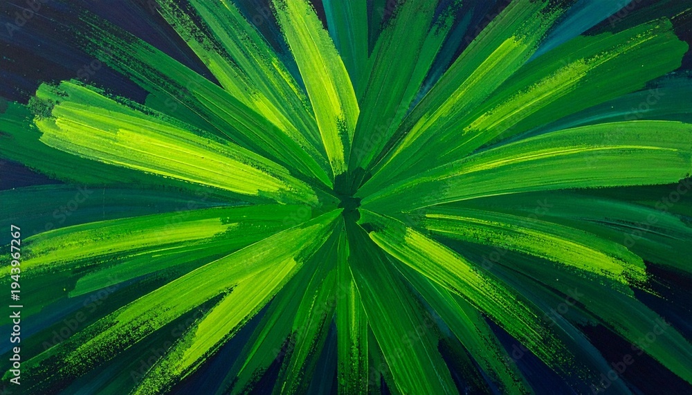 Obraz premium Swirling green and yellow abstract vortex on dark background evoking motion, energy, and dynamic depth