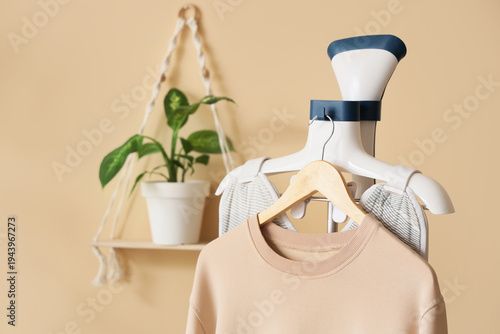 Modern steamer with sweater...
