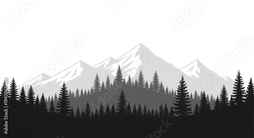 Snowy Mountains and Pine Forest.