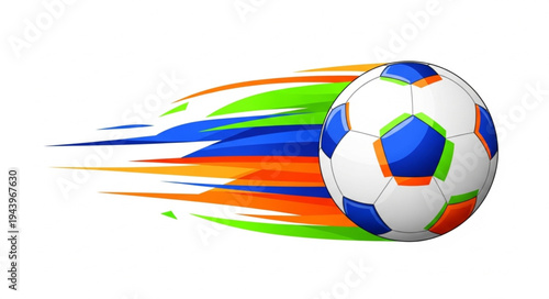 Soccer Ball in Motion Fast.