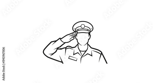 Soldier Giving Military Salute Gesture.