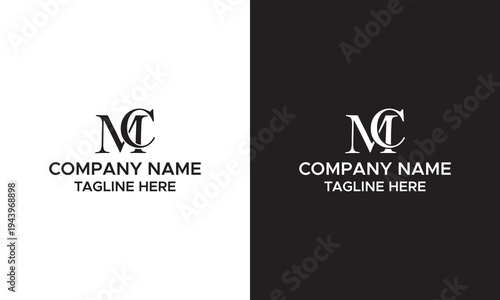 MC Logo Letter Monogram Slash with Modern logo designs template