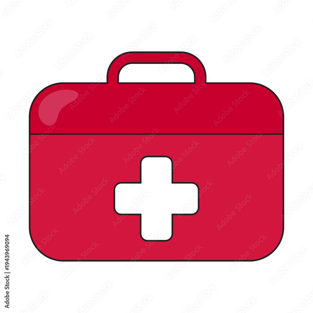 Fototapeta premium Red First Aid Kit Icon
