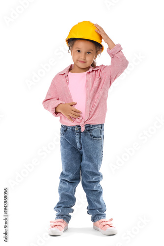 Cute little happy builder i...