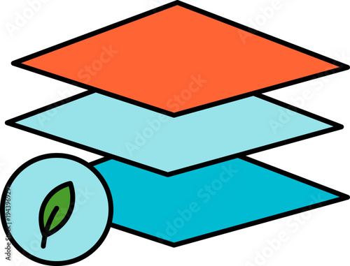Eco friendly layers concept with leaf