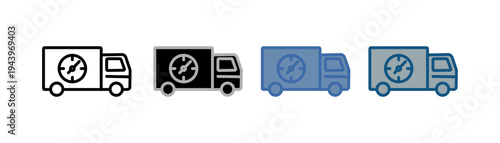 
on delivery icon set multiple style collection with truck and time design
