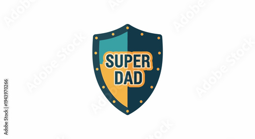 Super Dad shield logo emblem.