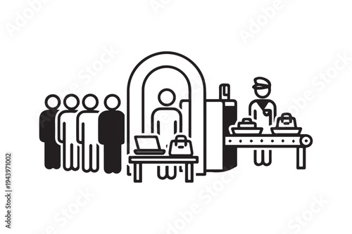 Airport Security Checkpoint Line