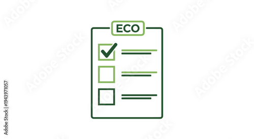 Eco checklist with completed item and pending tasks.