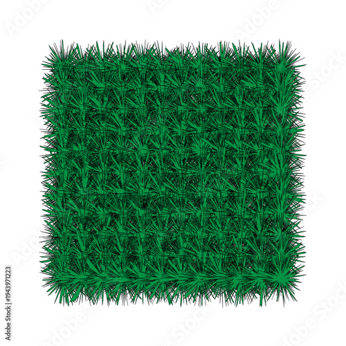 Dense green spiky pattern. Botanical grass-like symbolism. Textured Vector illustration. Natural organic atmosphere.