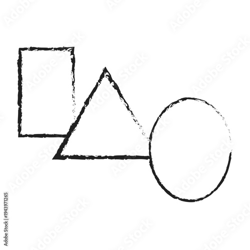 Significant hand drawns. Sophisticated geometric set. Crayon shapes Vector. Extraordinary professionalized sketchings.