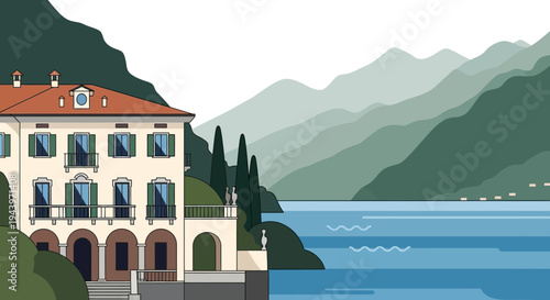 Elegant Italian Villa on Lake Como Shoreline.