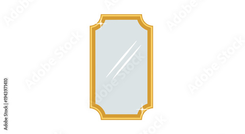 Elegant Ornate Gold Framed Mirror with Reflective Surface.