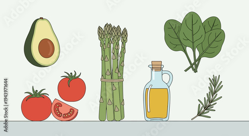 Fresh Healthy Ingredients For Cooking And Healthy Eating.