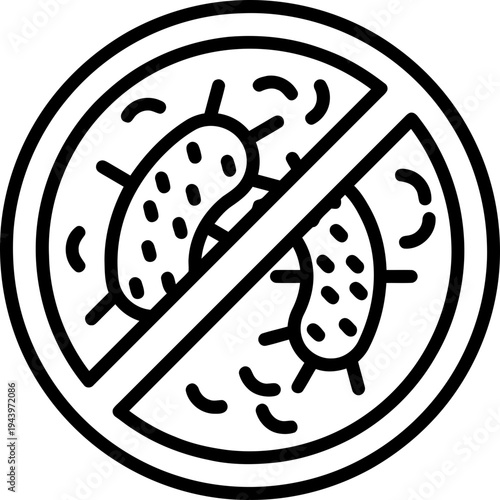 No bacteria allowed sign symbol.