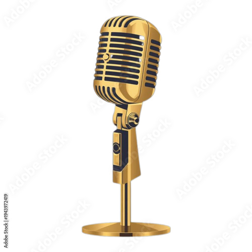 vintage microphone isolated on white