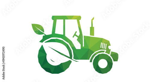 Green Tractor Symbolizing Sustainable Agriculture and Eco-Friendly Farming.