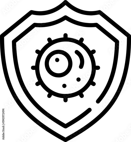 Shield with lock symbol icon.