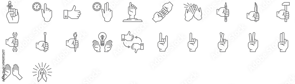 Fototapeta premium Hands Icon Set