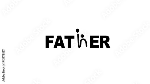 father inscription, black isolated silhouette