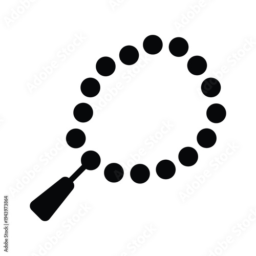 A customizable glyph icon showing tasbih prayer beads for dhikr