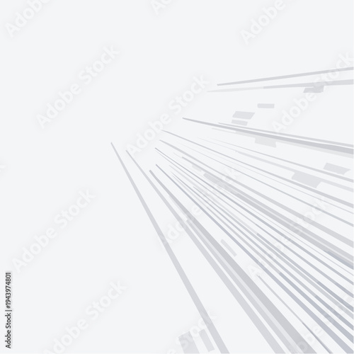 Dynamic abstract background with fast-moving grey lines and geometric shapes, representing data flow and digital acceleration in a futuristic design concept