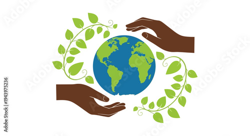 Hands holding the green blue earth.