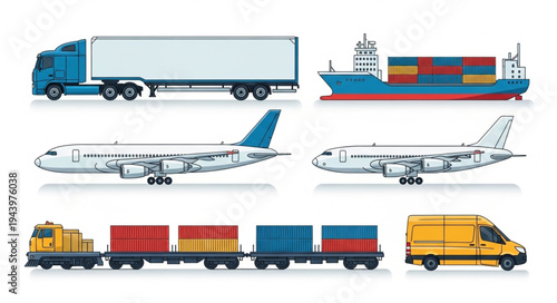 Transportation modes for global logistics.