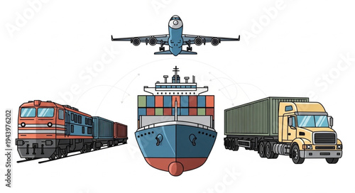 Transportation Modes Logistics Vehicles.