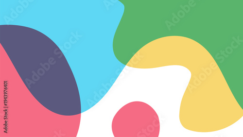 Abstract banner with various hand drawn curved colorful shapes for creative graphic design. Vector illustration.	