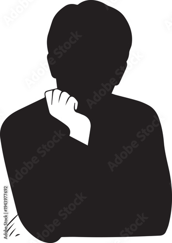 Man silhouette thinking pose vector illustration