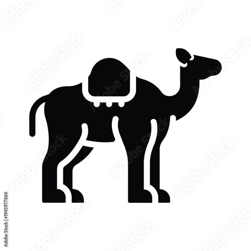 Ready to use glyph style icon of camel