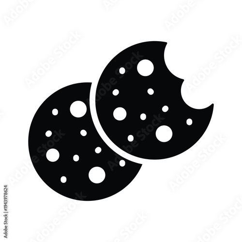 Bite cookies icon creatively designed in glyph style