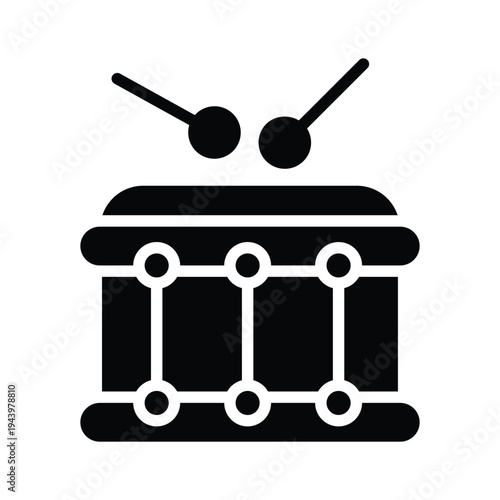 Get this amazing glyph icon of traditional drum in modern style