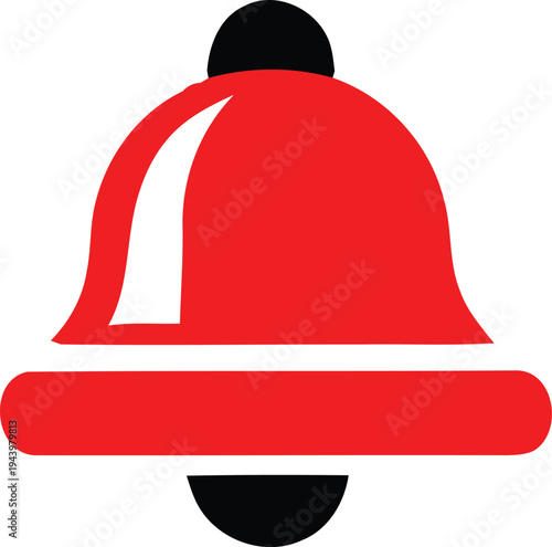 A red bell icon with a black clapper and handle