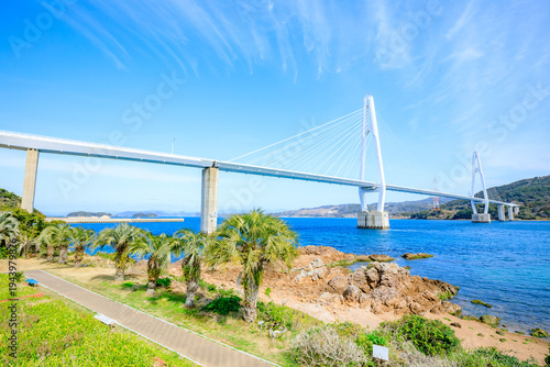 Obraz na plátně 冬の大島大橋　長崎県西海市　Oshima Bridge in winter