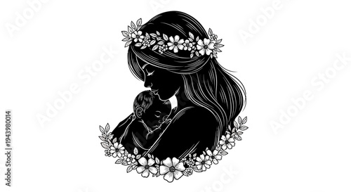 Mother Holding Newborn Baby Close.