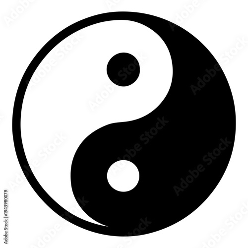 Yin yang balance symbol in black and white representing harmony zen philosophy and spiritual taoism culture vector illustration