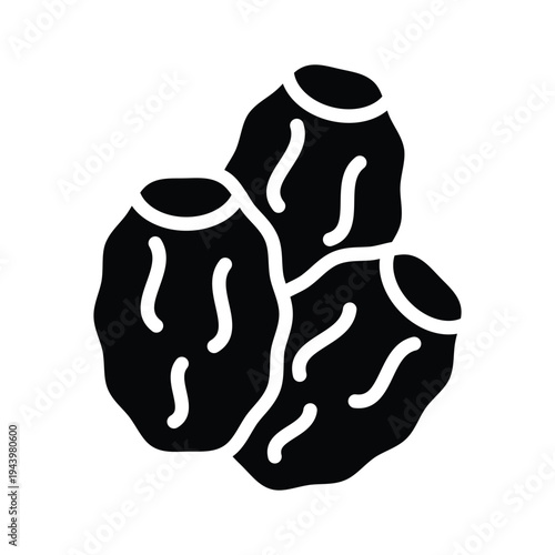 A modern glyph icon showing dates for iftar meal