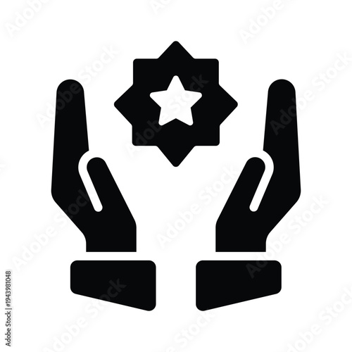 A premium glyph icon representing muslim faith symbol