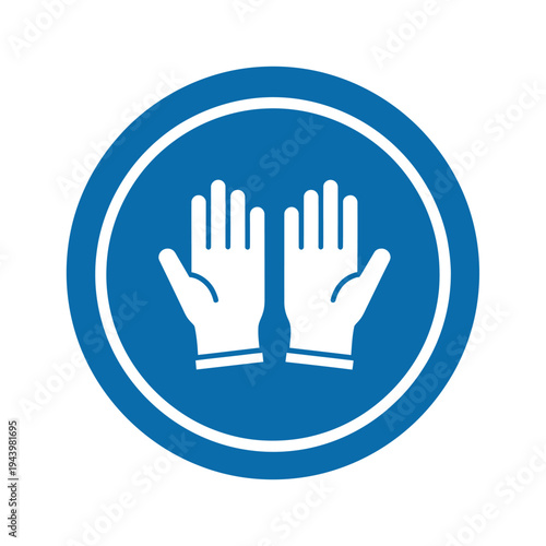 Gloves Mandatory Safety Sign Requiring Hand Protection at Workplace