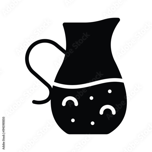 A customizable glyph icon showing water jug for iftar use