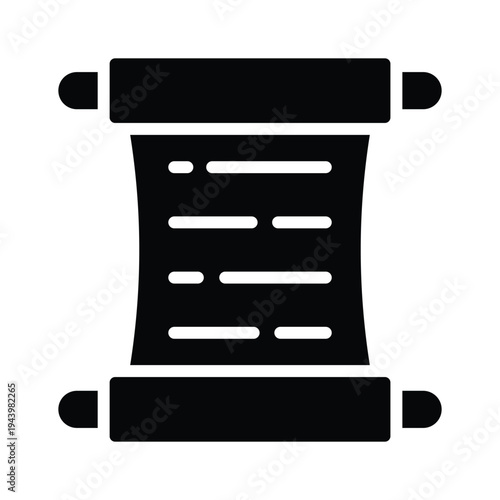 Religious Islamic scroll glyph icon, symbolizing holy Ramadan.
