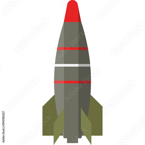 Missile Icon Flat Design