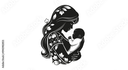 Mother Holding Newborn Baby Close.