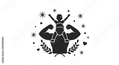 Black silhouette of a man flexing.